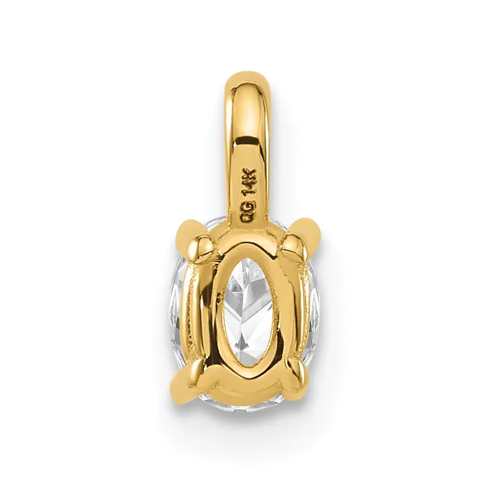 Necklaces Goldia 14k Yellow Gold 13 Ct Lab Grown Diamond VSSI G Oval Solitaire Pendant