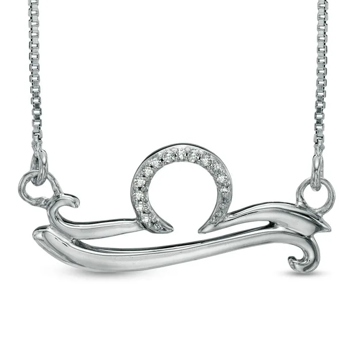 Necklaces Goldia Natural Diamond Accent Abstract Libra Zodiac Sign Necklace in Sterling Silver Necklaces Goldia Natural Diamond Accent Abstract Libra Zodiac Sign Necklace in Sterling Silver