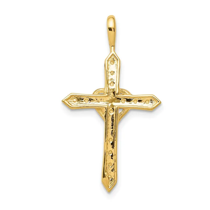 Necklaces Goldia Solid 14k Yellow Gold AA 110ct Simulated CZ Heart Cross Pendant