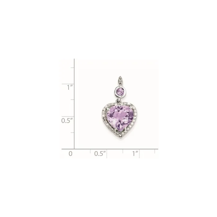 Necklaces Goldia Sterling Silver Diamond u0026 Pink Quartz Pendant