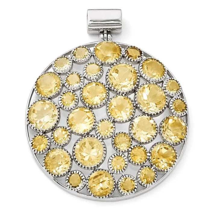 Necklaces Goldia Sterling Silver Rhodiumplated Citrine Pendant