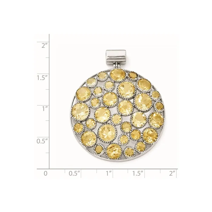 Necklaces Goldia Sterling Silver Rhodiumplated Citrine Pendant