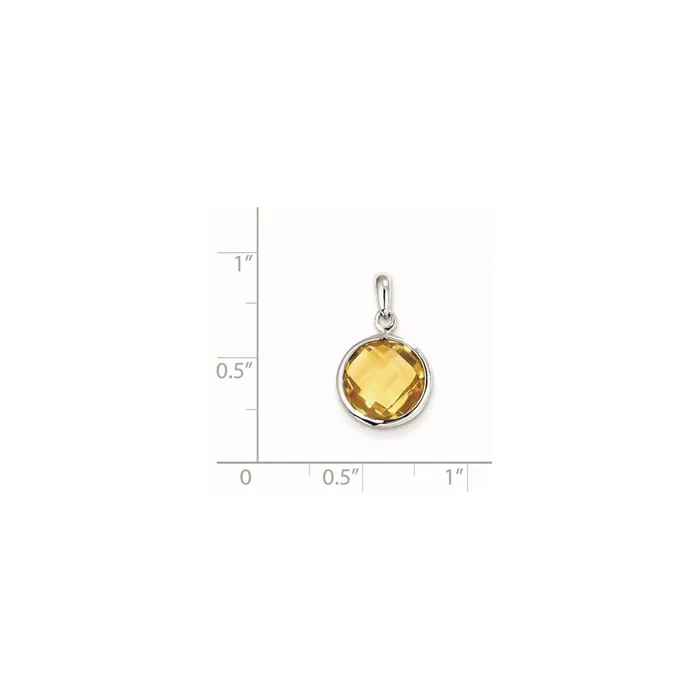 Necklaces Goldia Sterling Silver Rhodiumplated Citrine Pendant