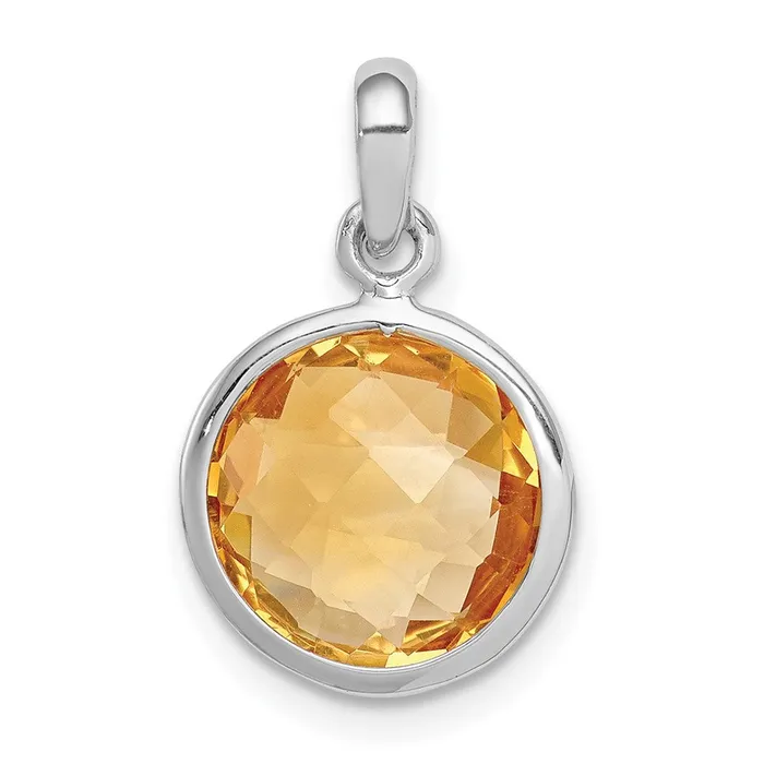 Necklaces Goldia Sterling Silver Rhodiumplated Citrine Pendant