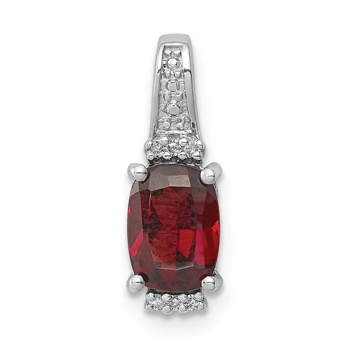 Necklaces Goldia Sterling Silver Rhodium Plated Diamond u0026 Garnet Pendant Necklaces Goldia Sterling Silver Rhodium Plated Diamond u0026 Garnet Pendant