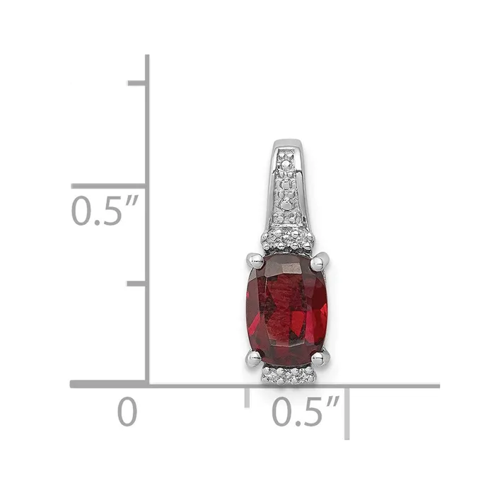 Necklaces Goldia Sterling Silver Rhodium Plated Diamond u0026 Garnet Pendant