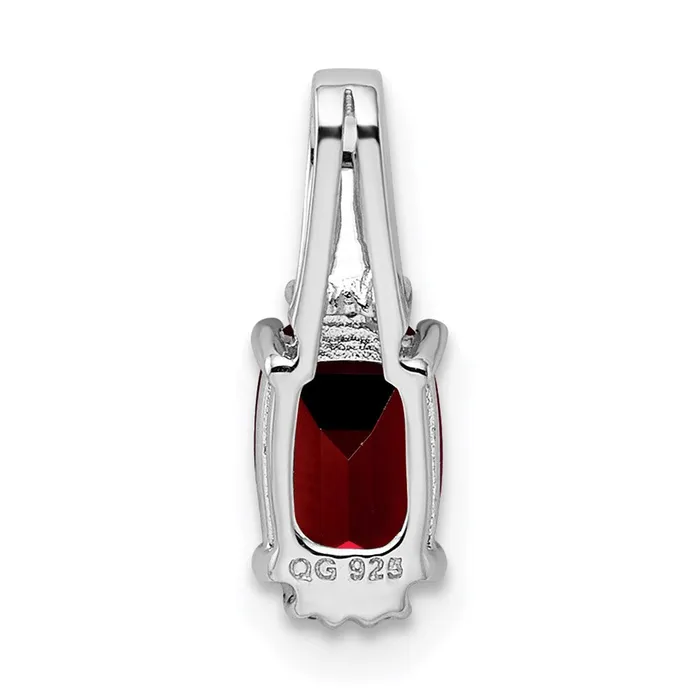 Necklaces Goldia Sterling Silver Rhodium Plated Diamond u0026 Garnet Pendant