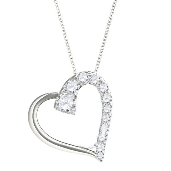 Necklaces JMS always Original Maulijewels 14K White Gold 05 Ct Natural Diamond Heart Pendant with 18 925 Sterling Silver Box Chain Necklaces JMS always Original Maulijewels 14K White Gold 05 Ct Natural Diamond Heart Pendant with 18 925 Sterling Silver Box Chain