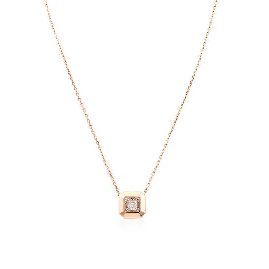 Necklaces JMS always Original Picasso And Co Ladies 18K Rose Gold 0032 Ct Square Cut Dancing Diamond Pendant Necklace Necklaces JMS always Original Picasso And Co Ladies 18K Rose Gold 0032 Ct Square Cut Dancing Diamond Pendant Necklace