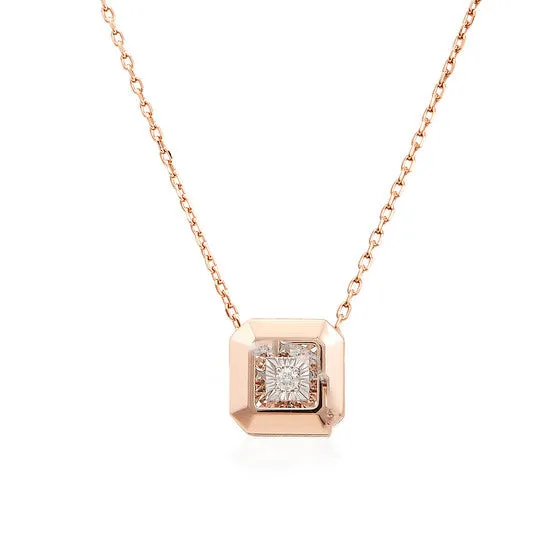 Necklaces JMS always Original Picasso And Co Ladies 18K Rose Gold 0032 Ct Square Cut Dancing Diamond Pendant Necklace Necklaces JMS always Original Picasso And Co Ladies 18K Rose Gold 0032 Ct Square Cut Dancing Diamond Pendant Necklace