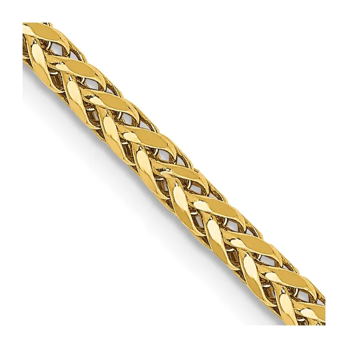 Necklaces MDS 14K Yellow Gold 16 inch 25mm SemiSolid Diamondcut Wheat with Lobster Clasp Chain Necklace Necklaces MDS 14K Yellow Gold 16 inch 25mm SemiSolid Diamondcut Wheat with Lobster Clasp Chain Necklace