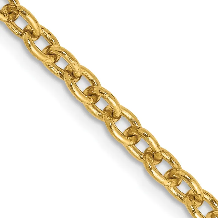 Necklaces MDS 14K Yellow Gold 30 inch 32mm Round Open Link Cable with Lobster Clasp Chain Necklace Necklaces MDS 14K Yellow Gold 30 inch 32mm Round Open Link Cable with Lobster Clasp Chain Necklace