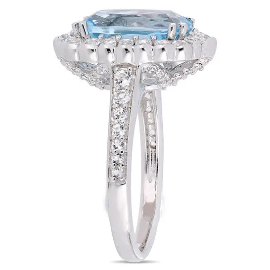 Original Amour 5 78 CT TGW Sky Blue Topaz and White Topaz Cocktail Ring in Sterling Silver JMS always Rings Original Amour 5 78 CT TGW Sky Blue Topaz and White Topaz Cocktail Ring in Sterling Silver JMS always Rings