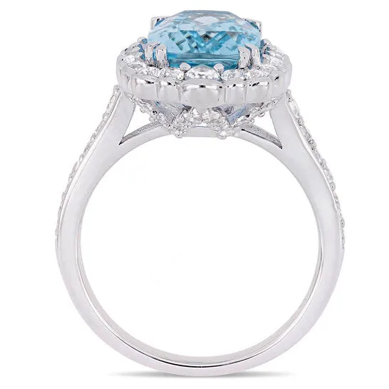 Original Amour 5 78 CT TGW Sky Blue Topaz and White Topaz Cocktail Ring in Sterling Silver JMS always Rings Original Amour 5 78 CT TGW Sky Blue Topaz and White Topaz Cocktail Ring in Sterling Silver JMS always Rings