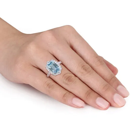 Original Amour 5 78 CT TGW Sky Blue Topaz and White Topaz Cocktail Ring in Sterling Silver JMS always Rings Original Amour 5 78 CT TGW Sky Blue Topaz and White Topaz Cocktail Ring in Sterling Silver JMS always Rings