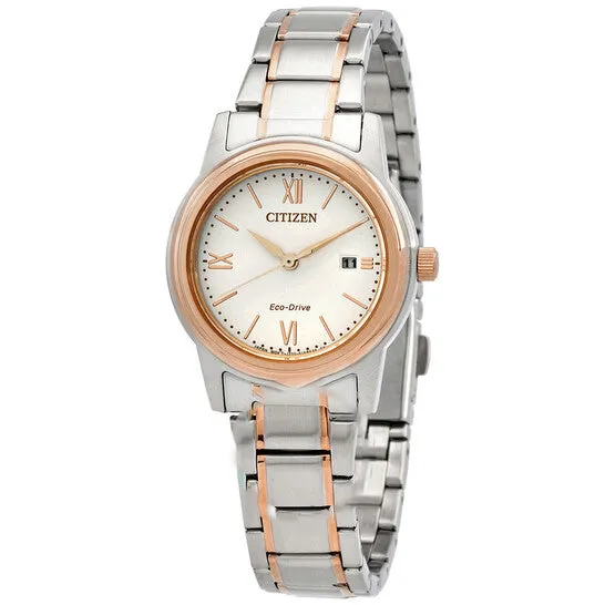 Original Citizen EcoDrive White Dial TwoTone Ladies Watch FE122682A JMS always Rings