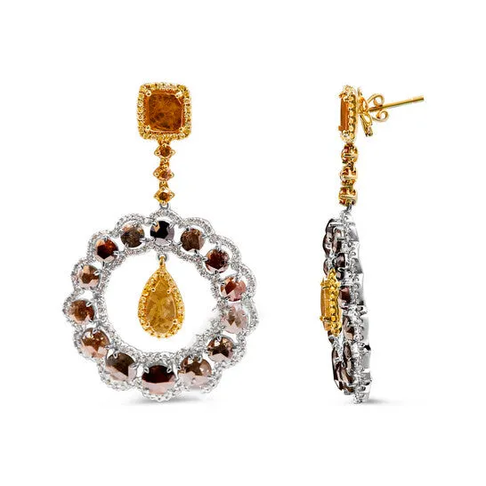Original Haus of Brilliance 14K White and Yellow Gold 100 Cttw Mixed Natural Fancy Diamond Dangle Hoop and Bale Earrings Yellow Color I1I2 Clarity JMS always Earrings Original Haus of Brilliance 14K White and Yellow Gold 100 Cttw Mixed Natural Fancy Diamond Dangle Hoop and Bale Earrings Yellow Color I1I2 Clarity JMS always Earrings
