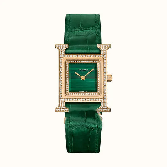 Original Hermes Heure H Quartz Diamond Green Dial Ladies Watch HH4272 JMS always Watches Original Hermes Heure H Quartz Diamond Green Dial Ladies Watch HH4272 JMS always Watches