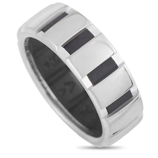 Original PreOwned Chaumet 18K White Gold Black Rubber Band Ring JMS always Rings Original PreOwned Chaumet 18K White Gold Black Rubber Band Ring JMS always Rings