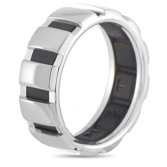 Original PreOwned Chaumet 18K White Gold Black Rubber Band Ring JMS always Rings Original PreOwned Chaumet 18K White Gold Black Rubber Band Ring JMS always Rings