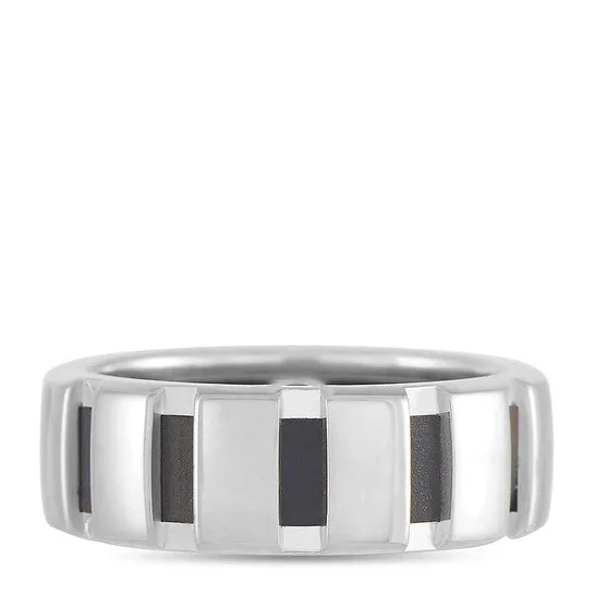 Original PreOwned Chaumet 18K White Gold Black Rubber Band Ring JMS always Rings Original PreOwned Chaumet 18K White Gold Black Rubber Band Ring JMS always Rings