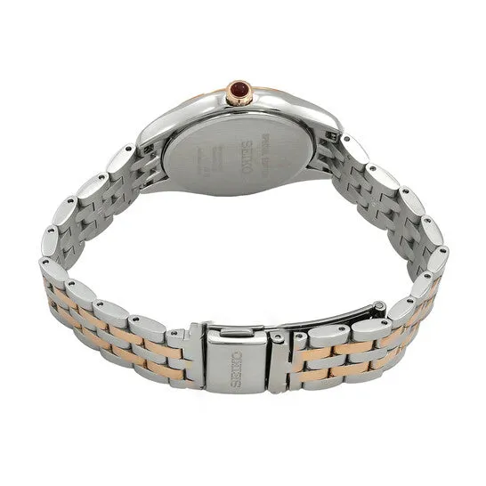 Original Seiko Quartz White Dial TwoTone Ladies Watch SUR542P1 JMS always Rings Original Seiko Quartz White Dial TwoTone Ladies Watch SUR542P1 JMS always Rings