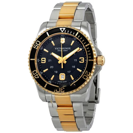 Original Victorinox Maverick Black Dial Twotone Mens Watch 241824 JMS always Rings Original Victorinox Maverick Black Dial Twotone Mens Watch 241824 JMS always Rings