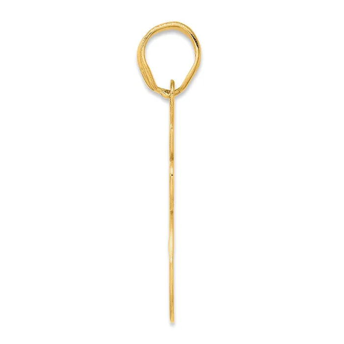 PreStyled Sets Goldia 14k Yellow Gold Brushed Border Script Number 55 Pendant