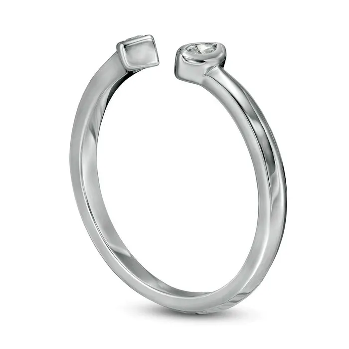 Rings 010 CT TW Marquise and PrincessCut Natural Diamond Open Shank Ring in Solid 10K White Gold Goldia Rings 010 CT TW Marquise and PrincessCut Natural Diamond Open Shank Ring in Solid 10K White Gold Goldia