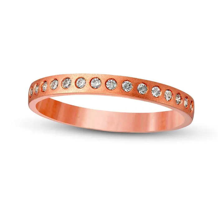 Rings 017 CT TW Natural Diamond Satin Stackable Anniversary Band in Solid 10K Rose Gold Goldia Rings 017 CT TW Natural Diamond Satin Stackable Anniversary Band in Solid 10K Rose Gold Goldia