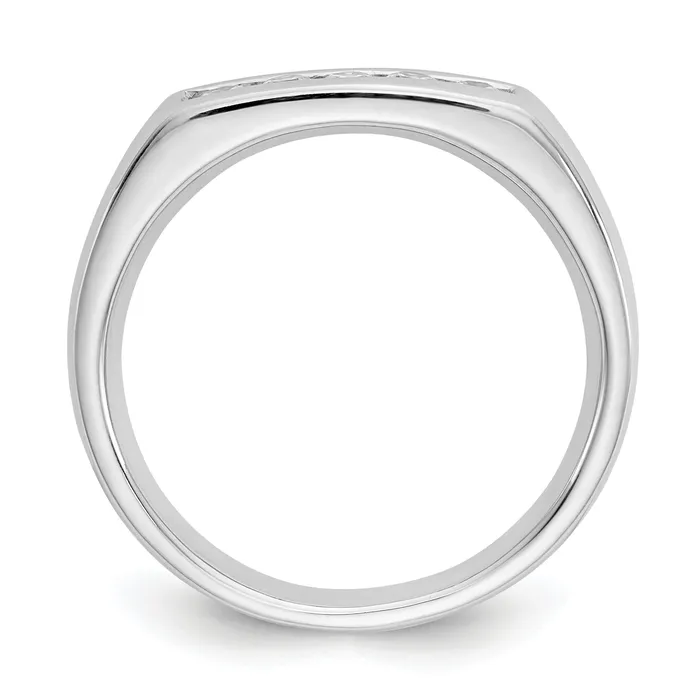 Rings 025ct CZ Solid Real 14K White Gold 5Stone Channel Wedding Band Ring Goldia