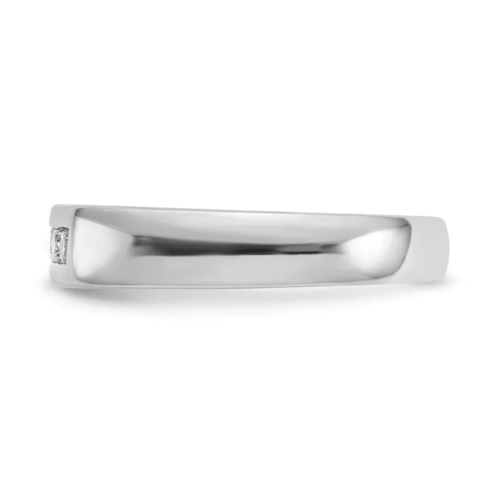 Rings 025ct CZ Solid Real 14K White Gold 5Stone Channel Wedding Band Ring Goldia