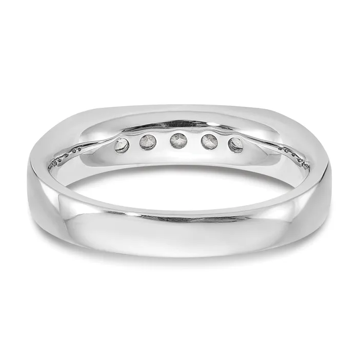 Rings 025ct CZ Solid Real 14K White Gold 5Stone Channel Wedding Band Ring Goldia