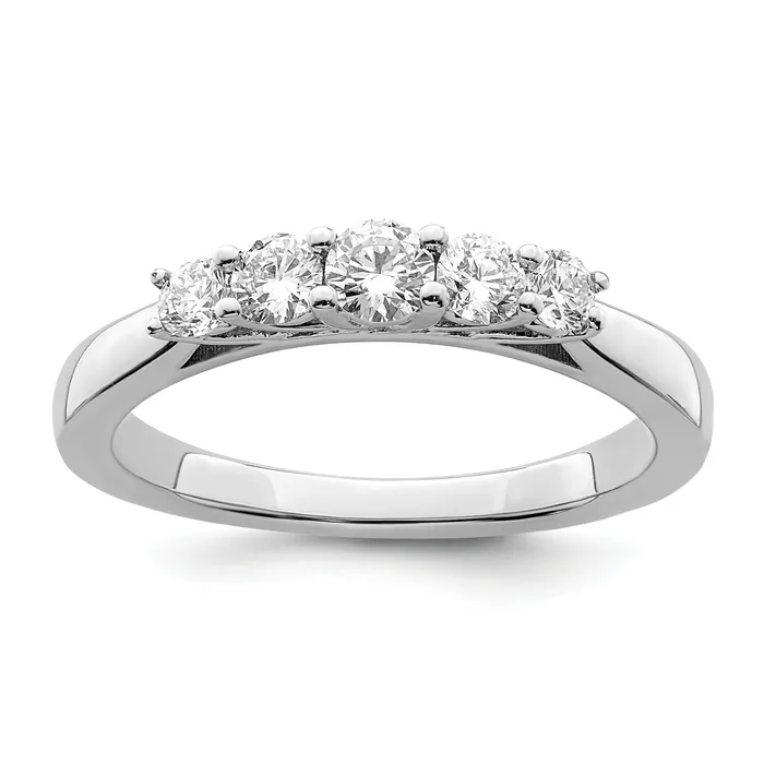 Rings 050ct CZ Solid Real 14K White Gold 5Stone Wedding Band Ring Goldia Rings 050ct CZ Solid Real 14K White Gold 5Stone Wedding Band Ring Goldia