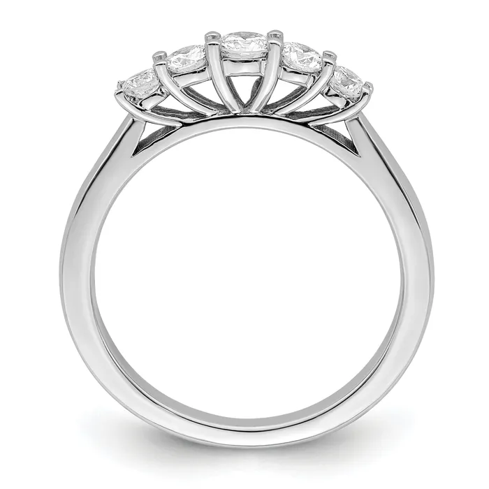 Rings 050ct CZ Solid Real 14K White Gold 5Stone Wedding Band Ring Goldia