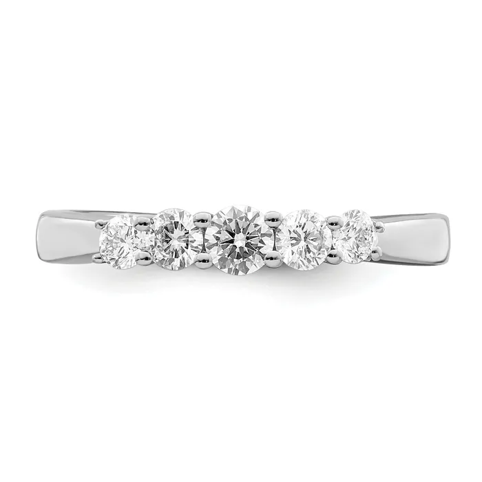 Rings 050ct CZ Solid Real 14K White Gold 5Stone Wedding Band Ring Goldia