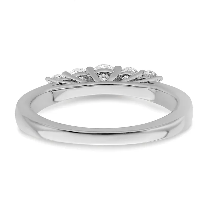 Rings 050ct CZ Solid Real 14K White Gold 5Stone Wedding Band Ring Goldia