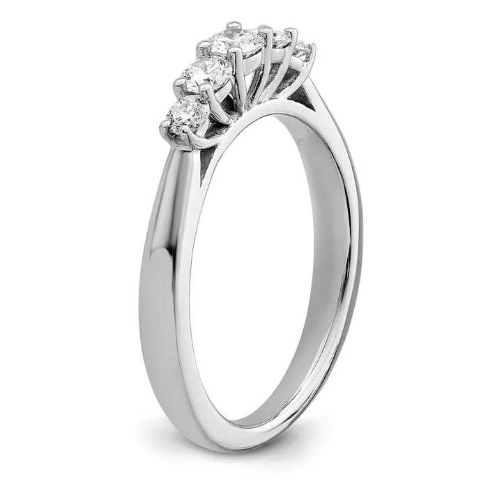 Rings 050ct CZ Solid Real 14K White Gold 5Stone Wedding Band Ring Goldia