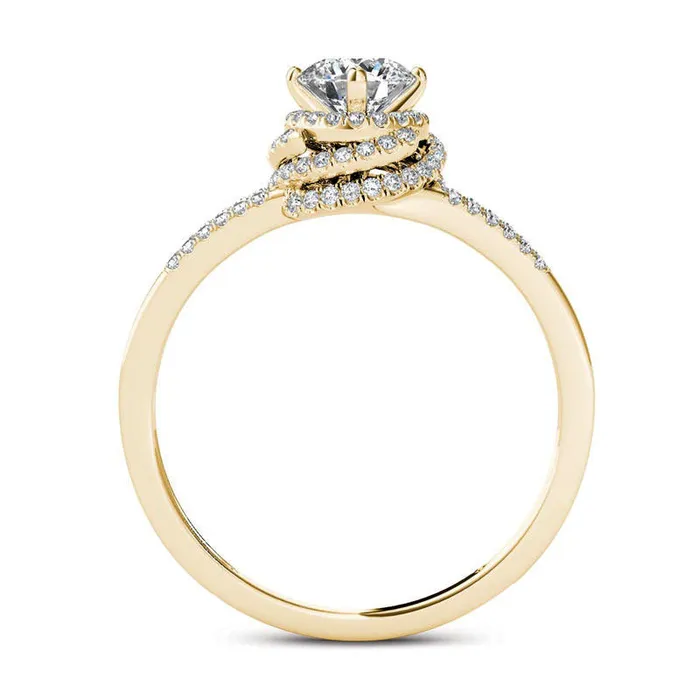 Rings 075 CT TW Natural Diamond Frame Split Shank Engagement Ring in Solid 14K Gold Goldia Rings 075 CT TW Natural Diamond Frame Split Shank Engagement Ring in Solid 14K Gold Goldia