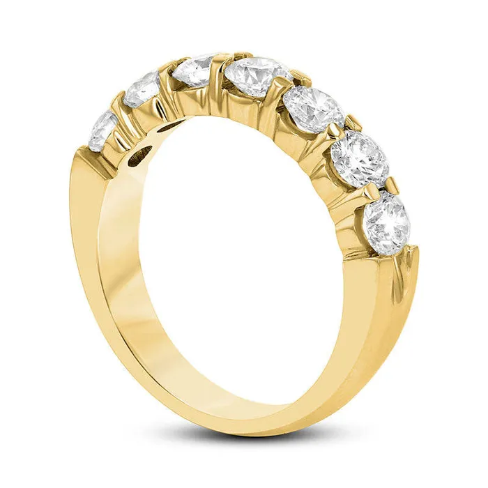 Rings 15 CT TW Natural Diamond Seven Stone Anniversary Band in Solid 14K Gold Goldia Rings 15 CT TW Natural Diamond Seven Stone Anniversary Band in Solid 14K Gold Goldia