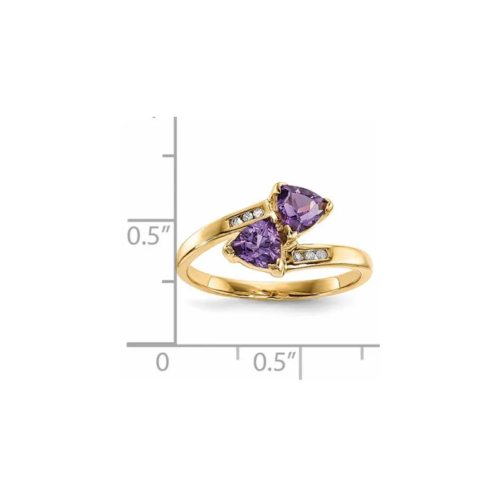 Rings 14K Gold w Real Diamond Amethyst Polished Ring Goldiacom
