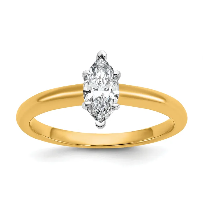 Rings 14k Twotone 12 Ct Lab Grown Diamond VSSI G Marquise Solitare Engagement Ring Goldia Rings 14k Twotone 12 Ct Lab Grown Diamond VSSI G Marquise Solitare Engagement Ring Goldia