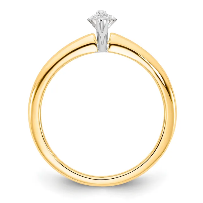 Rings 14k Twotone 12 Ct Lab Grown Diamond VSSI G Marquise Solitare Engagement Ring Goldia