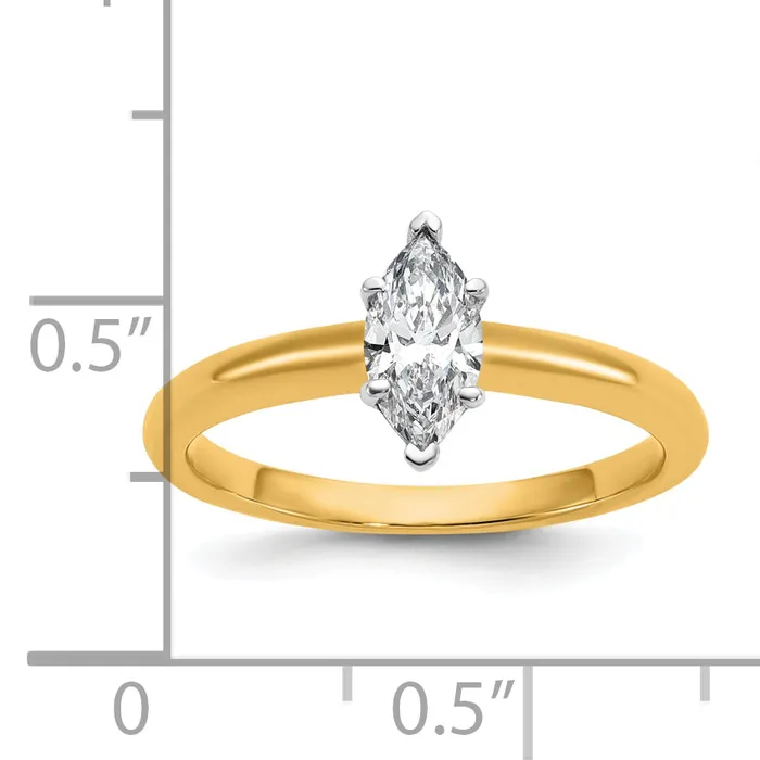 Rings 14k Twotone 12 Ct Lab Grown Diamond VSSI G Marquise Solitare Engagement Ring Goldia