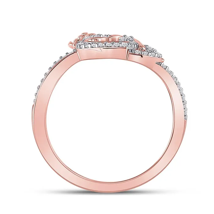Rings gndatlanta 10k Rose Gold Round Diamond King Queen Heart Ring 16 Cttw