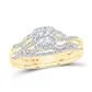 Rings gndatlanta 10k Yellow Gold Princess Diamond Square Bridal Wedding Ring Set 12 Cttw