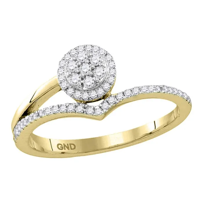 Rings gndatlanta 10k Yellow Gold Round Diamond Cluster Chevron Fashion Ring 14 Cttw Rings gndatlanta 10k Yellow Gold Round Diamond Cluster Chevron Fashion Ring 14 Cttw