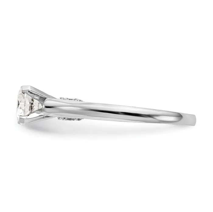 Rings Goldia 010ct CZ Solid Real 14K White Gold Peg Set Solitaire Engagement Ring Engagement Ring