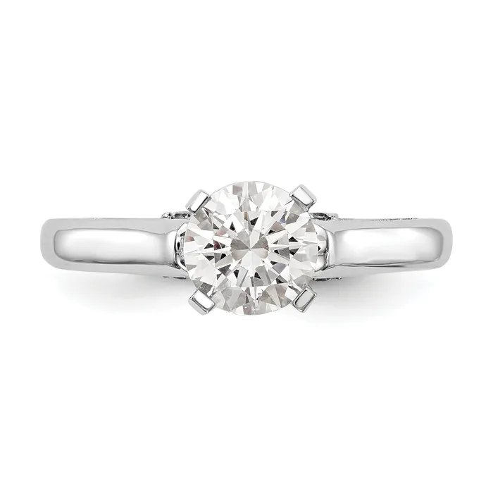 Rings Goldia 010ct CZ Solid Real 14K White Gold Peg Set Solitaire Engagement Ring Engagement Ring