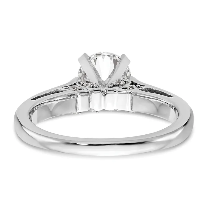 Rings Goldia 010ct CZ Solid Real 14K White Gold Peg Set Solitaire Engagement Ring Engagement Ring